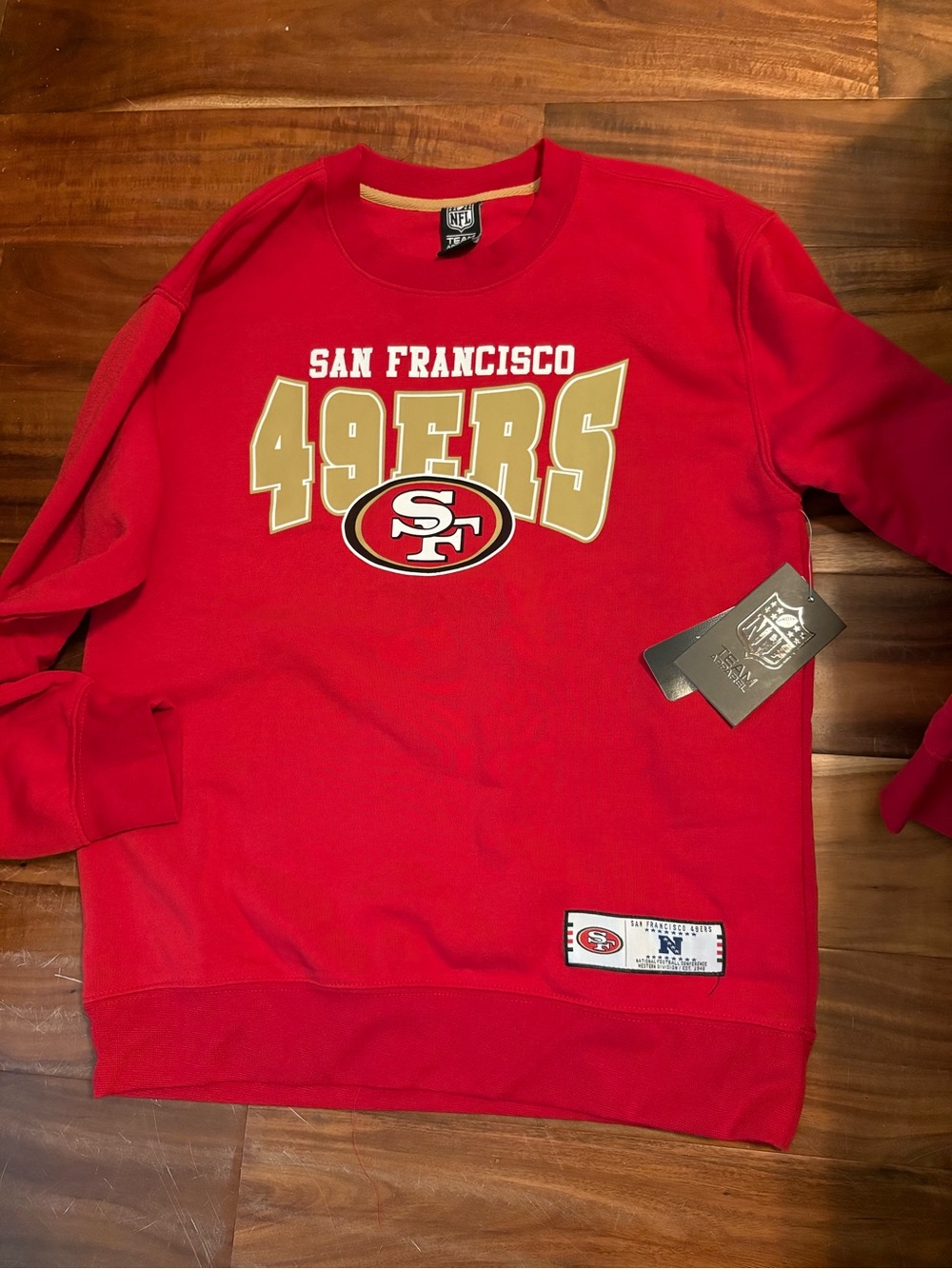 NWT San Francisco 49ers NFL Team Apparel Crewneck Sweatshirt Youth 18-20‎ (1146)